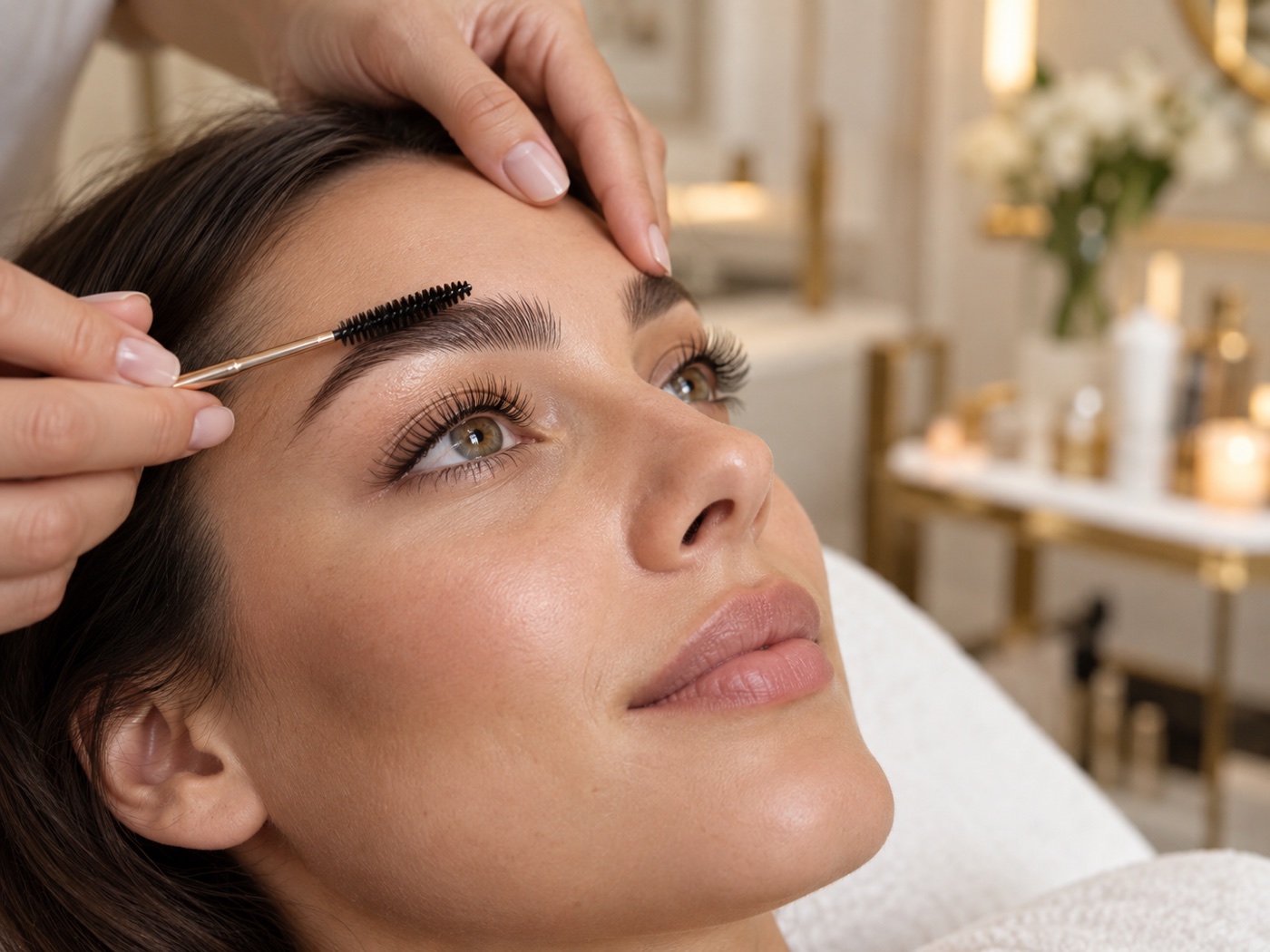 Professional eyebrow shaping treatment