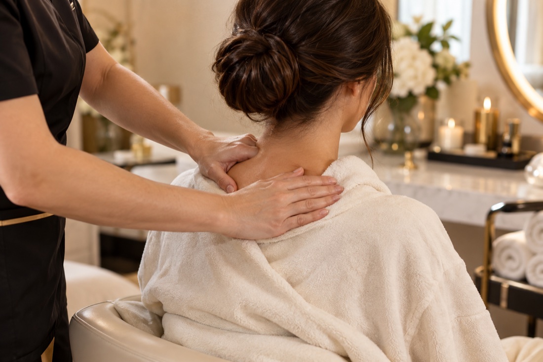 Relaxing professional back massage