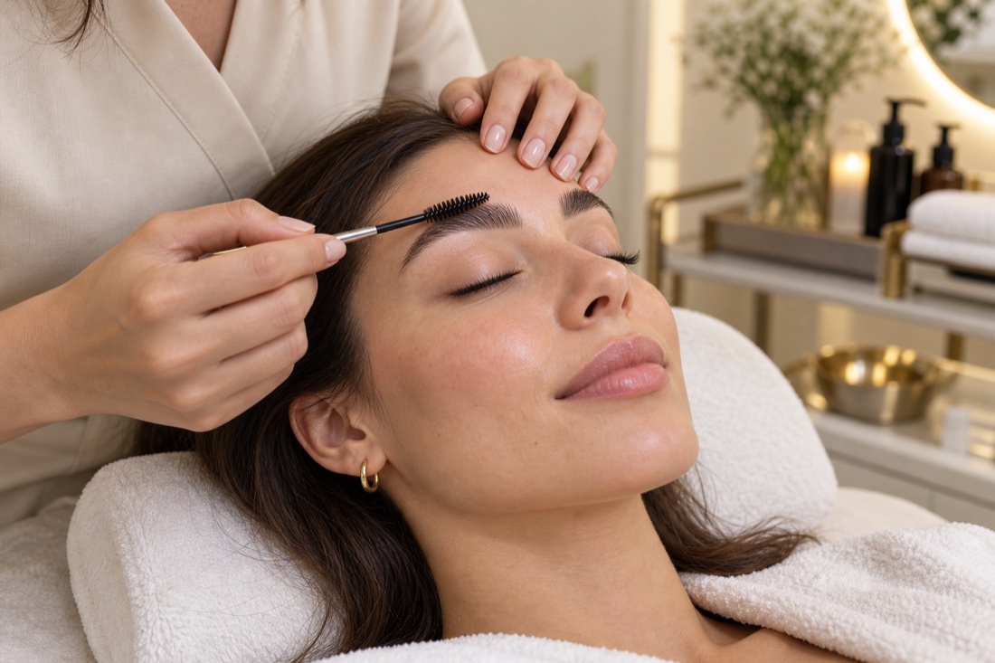 Professional brow lamination treatment