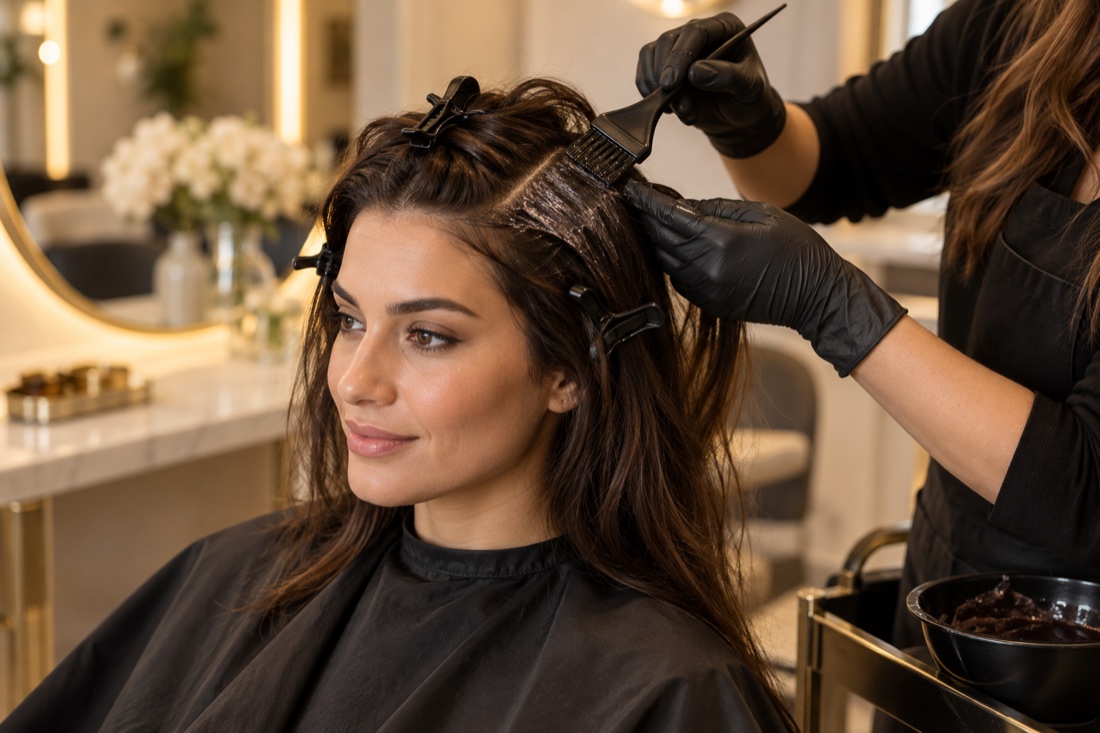 Professional hair colouring service